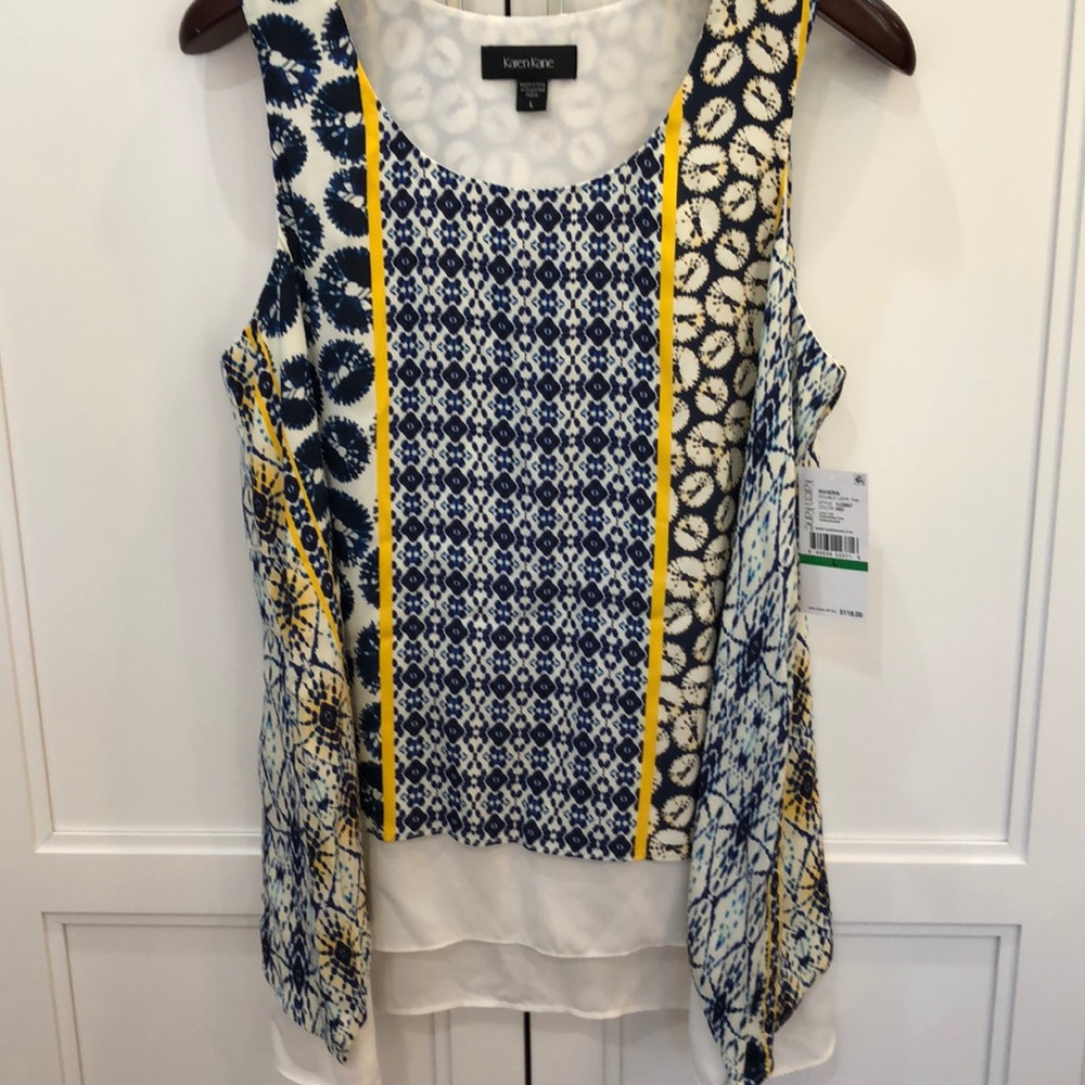 New! Karen Kane Sleeveless Layer Tank. New W/Tags